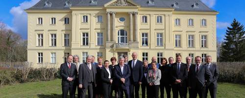Auftakt zur gemeinsamen Kabinettssitzung im Schloß Trebnitz